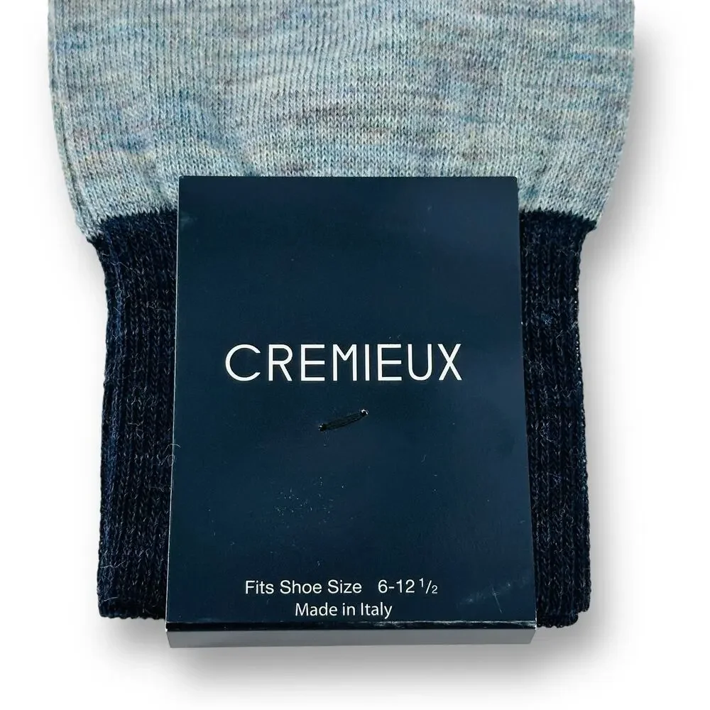 Cremieux Blue Polka Dot Italian Merino Wool Trouser Dress Socks Mens Sz 6 - 12.5